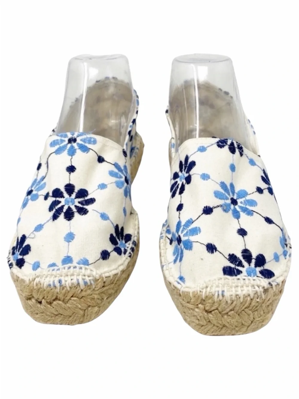 ANDRE ASSOUS floral embroidery cloth slip on espadrilles shoes 9F